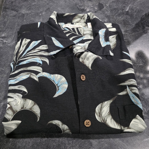 Caribbean Black and Blue Button Down Shirt - Picture 1 of 5